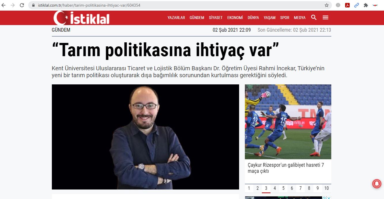 “Tarım politikasına ihtiyaç var”